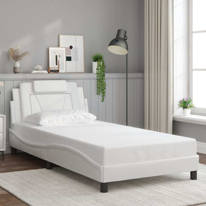 Giroletto Viana senza Materasso Bianco 100x203 cm in Similpelle