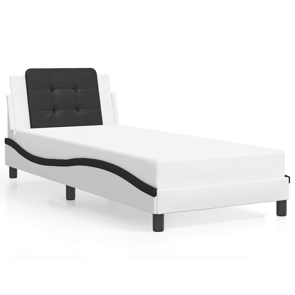 Giroletto senza Materasso Zadar Bianco e Nero 80x200 cm in Similpelle
