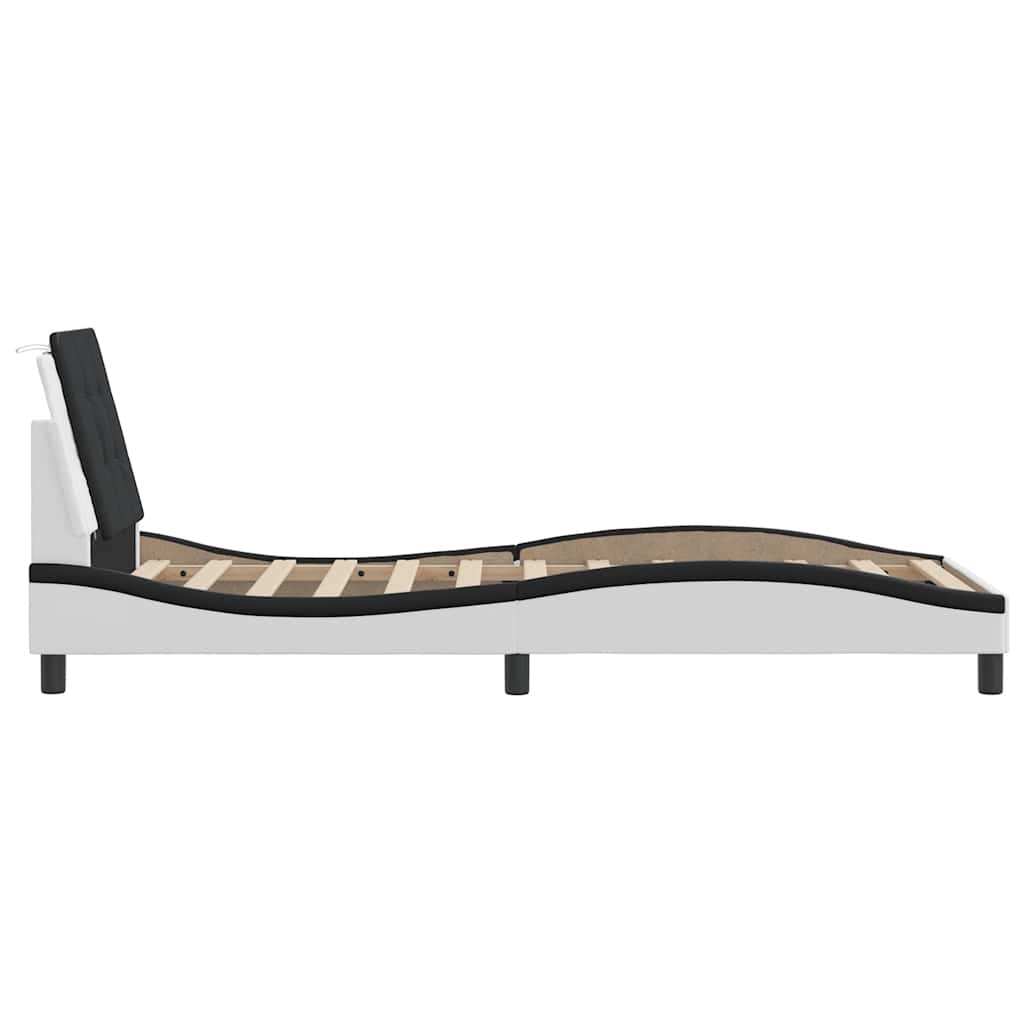Giroletto senza Materasso Zadar Bianco e Nero 80x200 cm in Similpelle