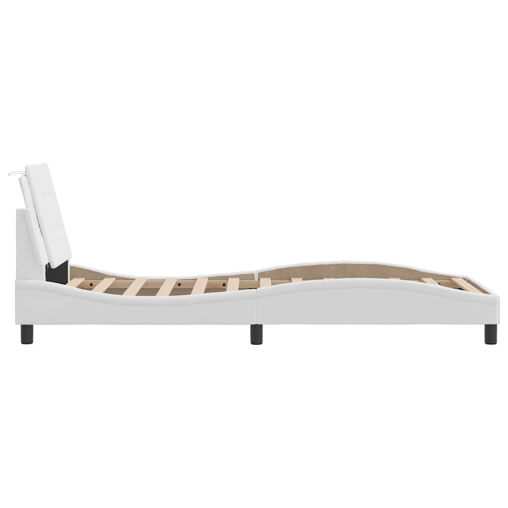 Giroletto senza Materasso Zadar Bianco 90x190 cm in Similpelle