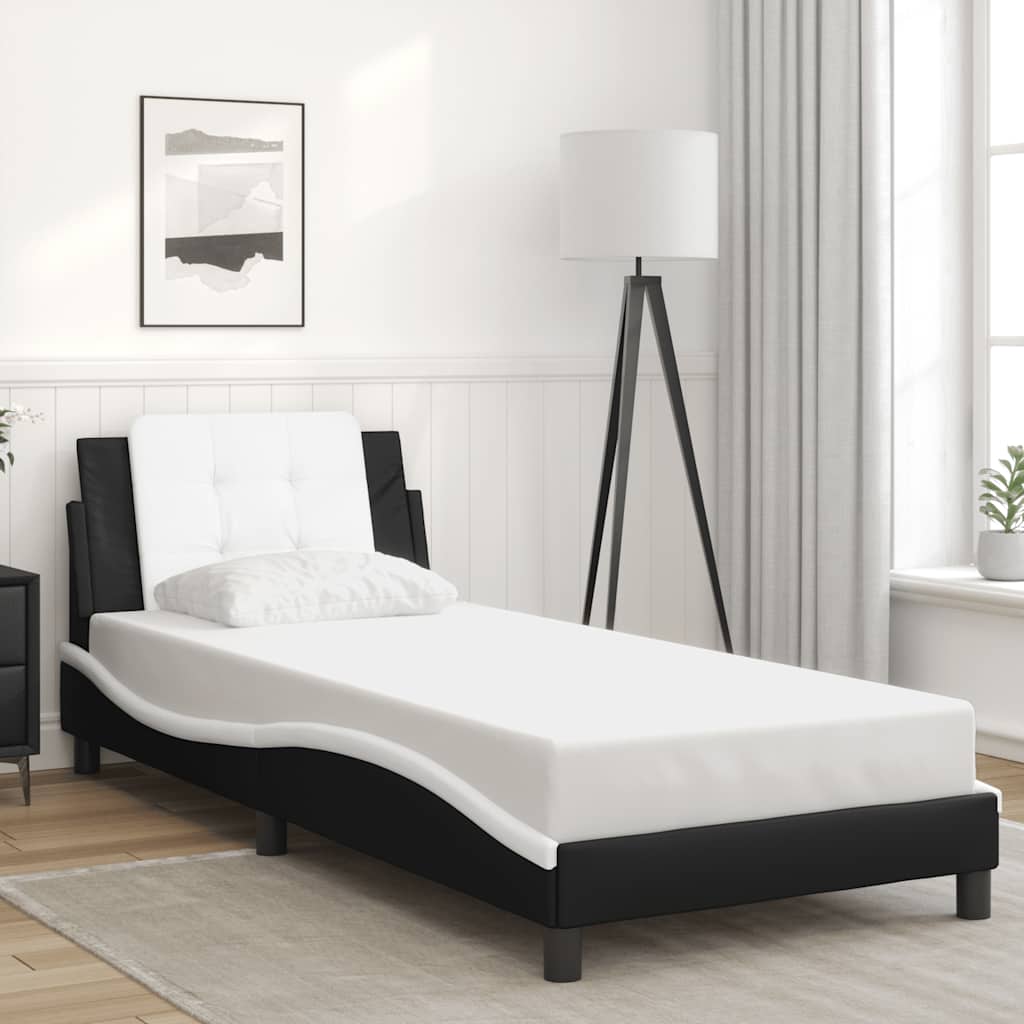 Giroletto senza Materasso Zadar Nero e Bianco 90x190 cm in Similpelle