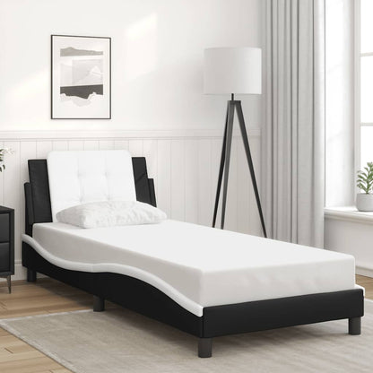 Giroletto senza Materasso Zadar Nero e Bianco 90x190 cm in Similpelle