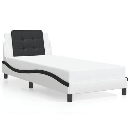 Giroletto senza Materasso Zadar Nero e Bianco 90x190 cm in Similpelle
