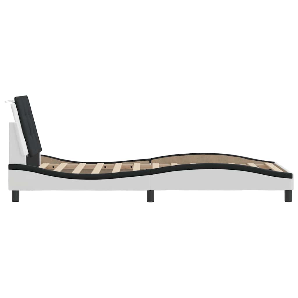 Giroletto senza Materasso Zadar Nero e Bianco 90x190 cm in Similpelle