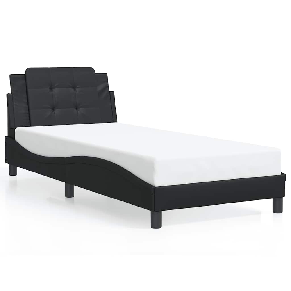 Giroletto senza Materasso Zadar Nero 90x200 cm in Similpelle