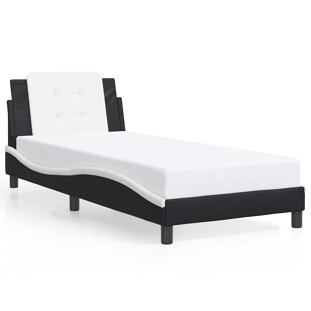 Giroletto senza Materasso Zadar Nero e Bianco 90x200 cm in Similpelle