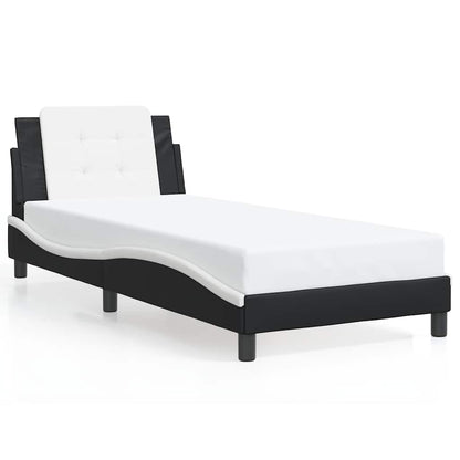 Giroletto senza Materasso Zadar Nero e Bianco 90x200 cm in Similpelle