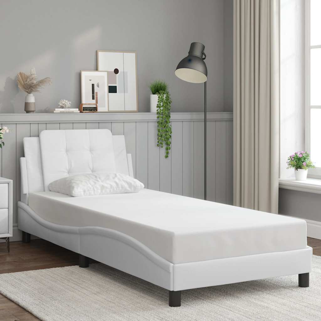 Giroletto senza Materasso Zadar Bianco 100x200 cm in Similpelle