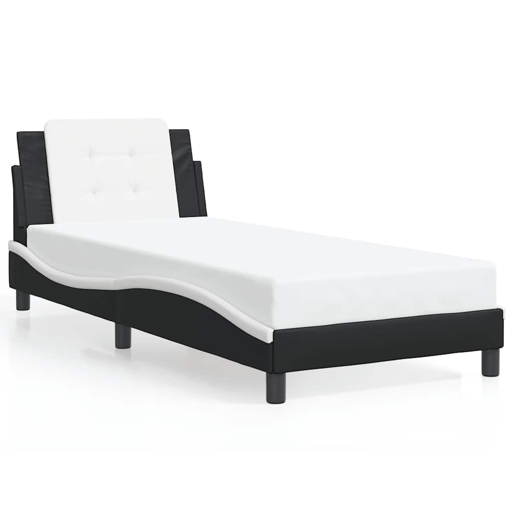Giroletto senza Materasso Zadar Nero e Bianco 100x200 cm in Similpelle