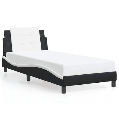 Giroletto senza Materasso Zadar Nero e Bianco 100x200 cm in Similpelle