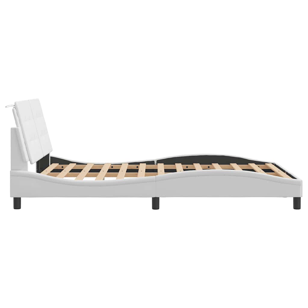 Giroletto senza Materasso Zadar Bianco 140x190 cm in Similpelle