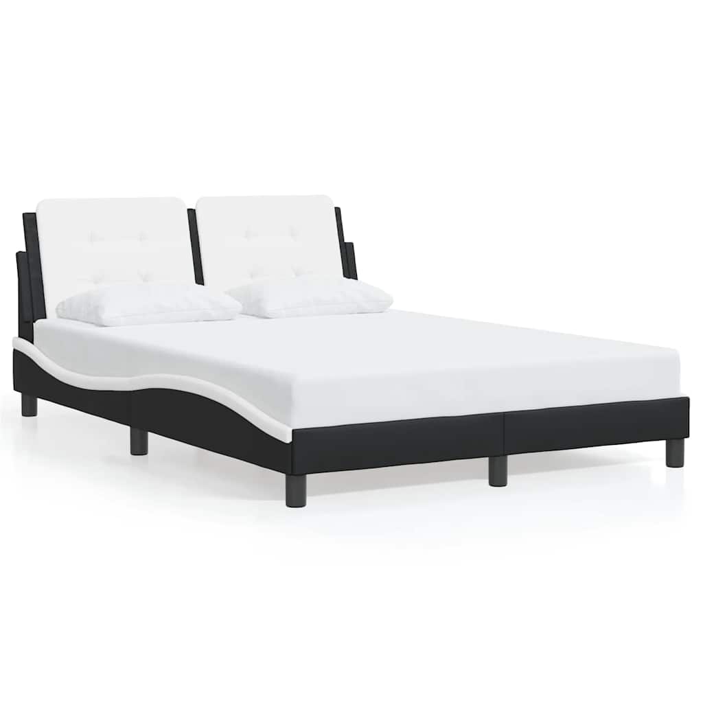 Giroletto senza Materasso Zadar Nero e Bianco 140x190 cm in Similpelle