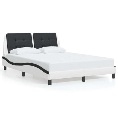 Giroletto senza Materasso Zadar Bianco e Nero 140x190 cm in Similpelle