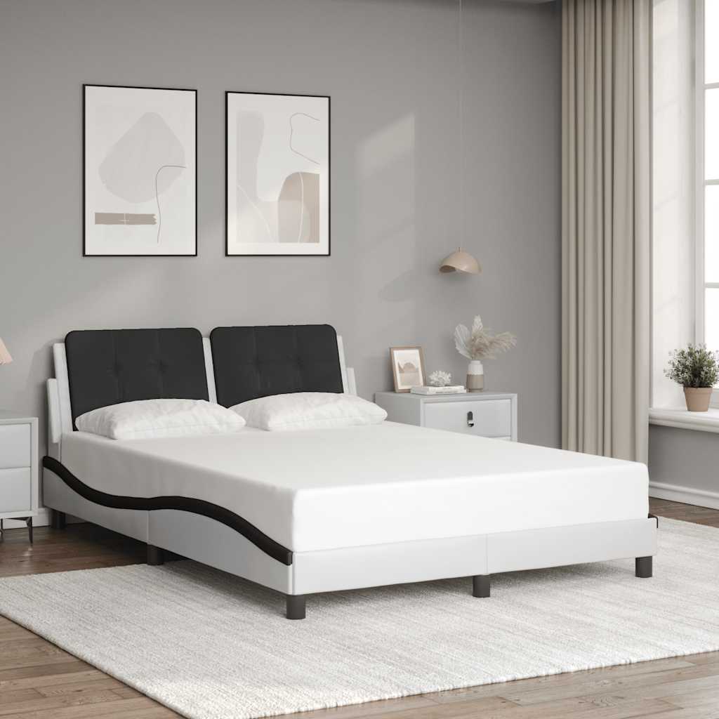 Giroletto senza Materasso Zadar Bianco e Nero 140x190 cm in Similpelle
