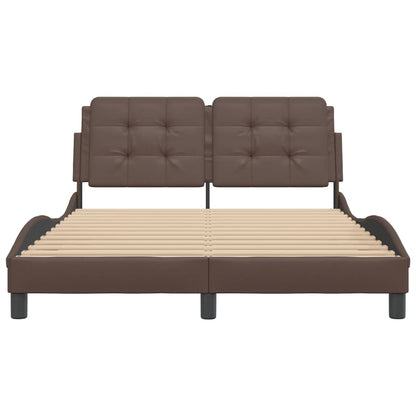 Giroletto con Testiera Marrone 140x200 cm in Similpelle
