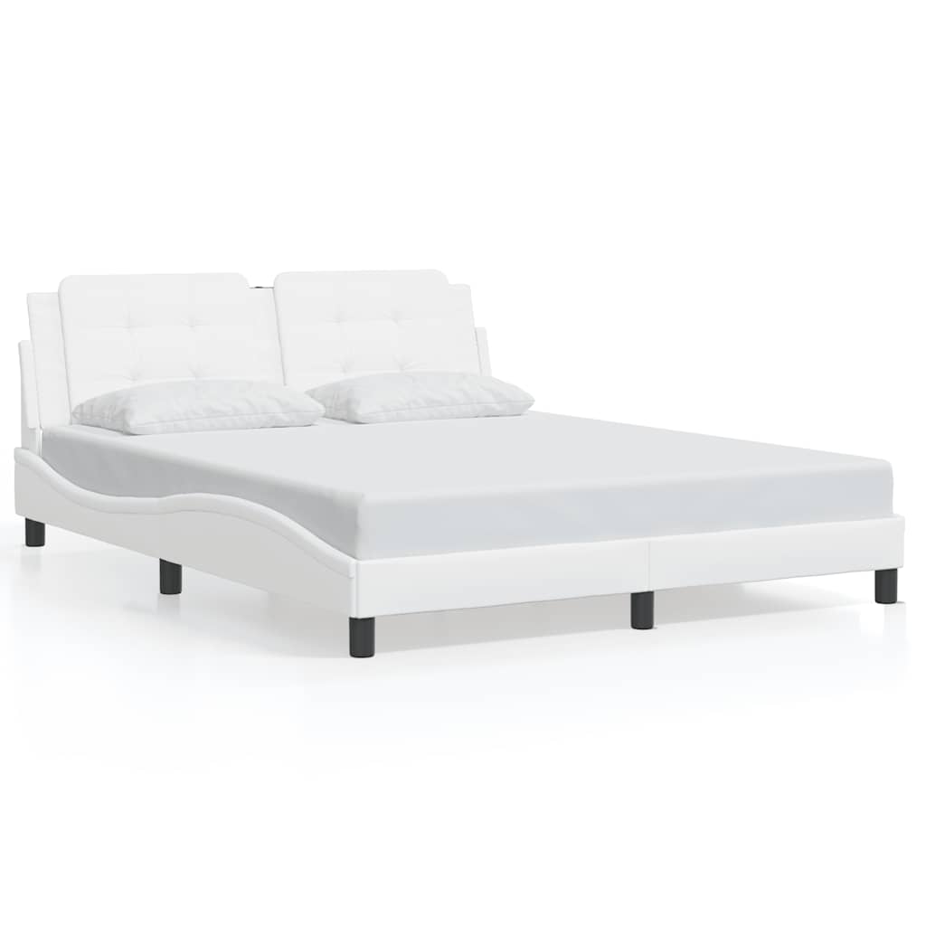 Giroletto senza Materasso Zadar Bianco 160x200 cm in Similpelle
