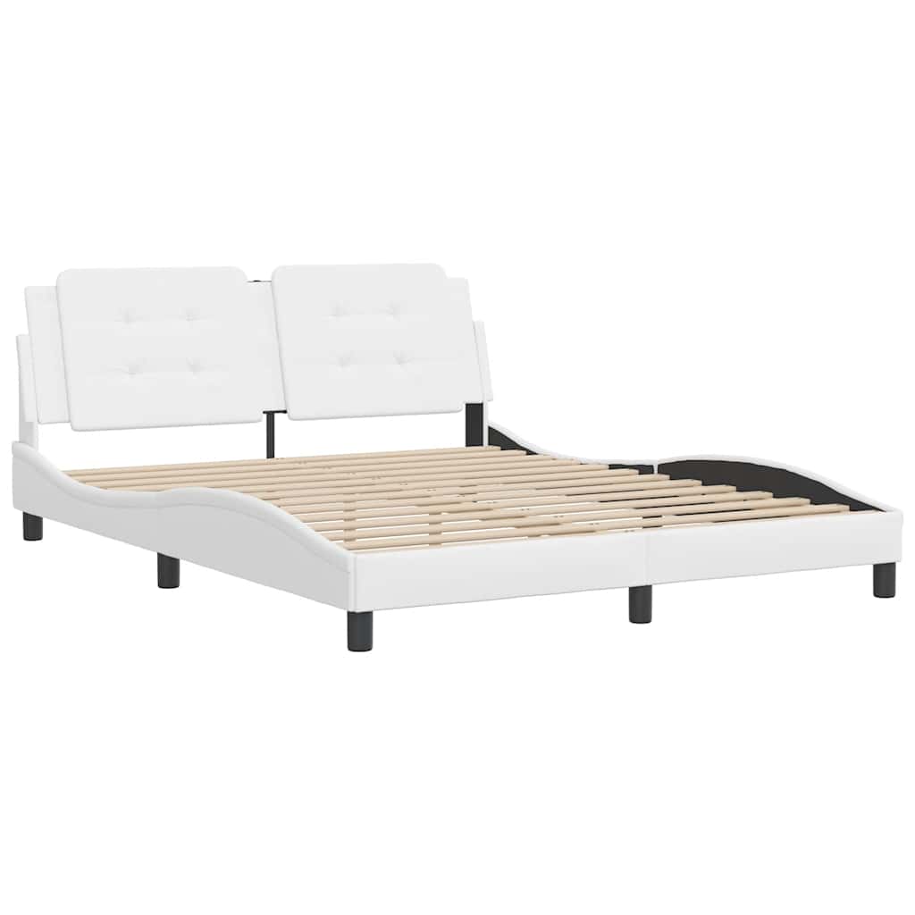 Giroletto senza Materasso Zadar Bianco 160x200 cm in Similpelle