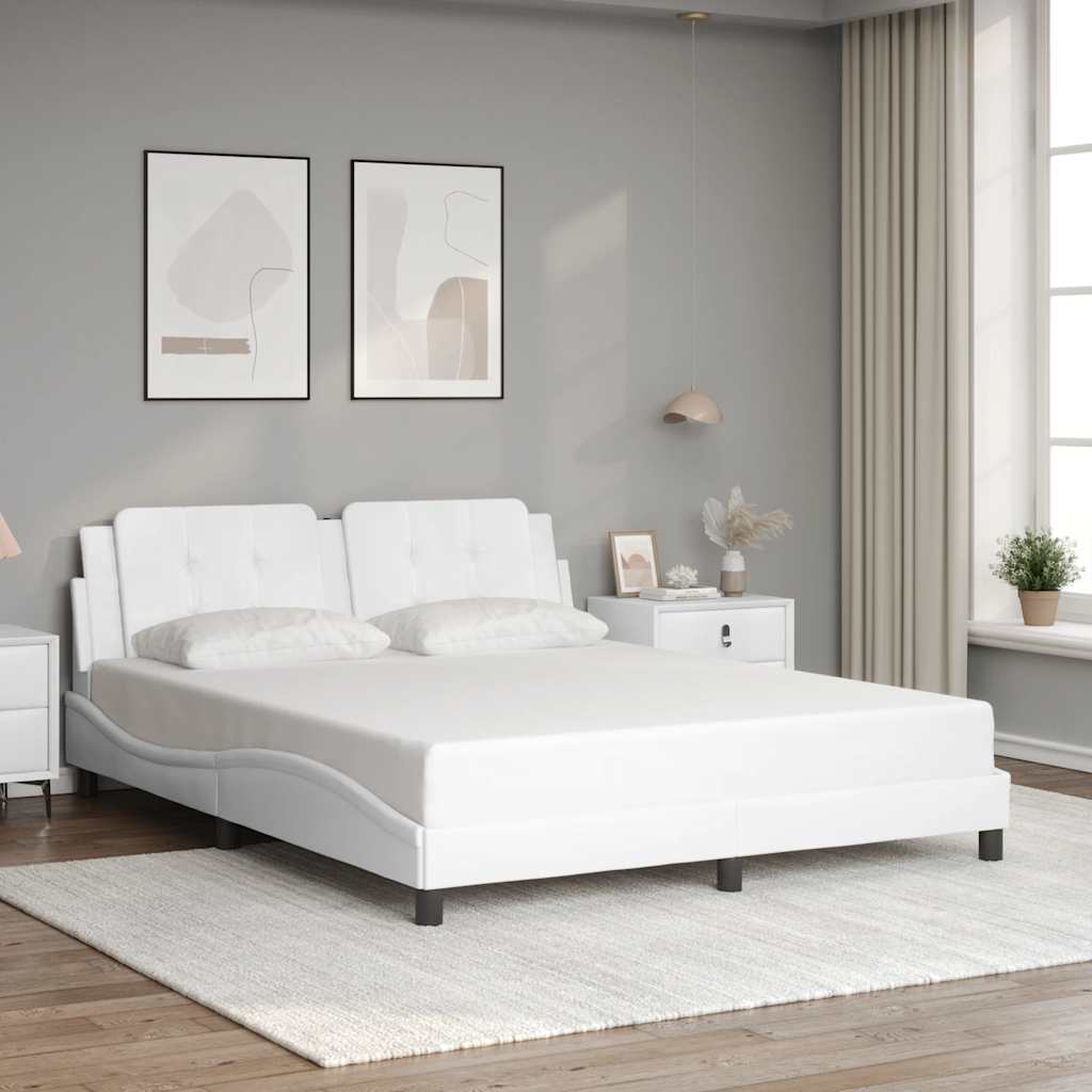 Giroletto senza Materasso Zadar Bianco 160x200 cm in Similpelle
