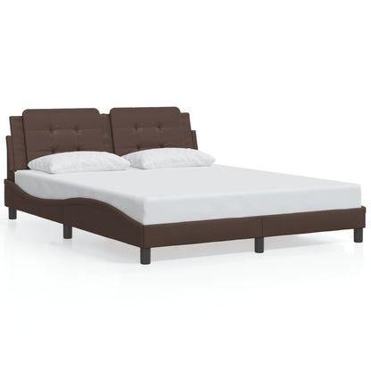 Giroletto con Testiera Marrone 160x200 cm in Similpelle