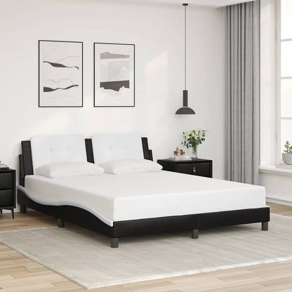 Giroletto senza Materasso Zadar Nero e Bianco 160x200 cm in Similpelle