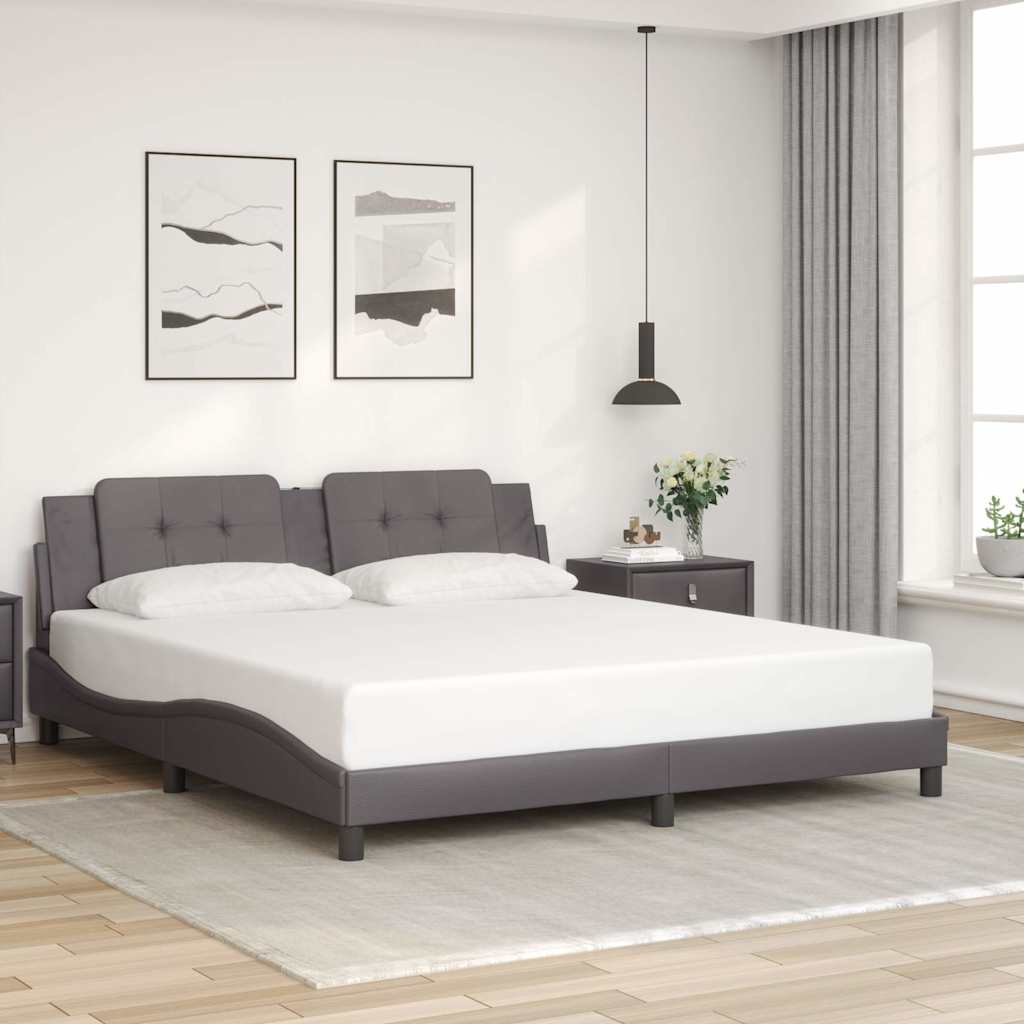 Giroletto senza Materasso Zadar Grigio 180x200 cm in Similpelle