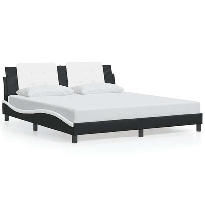 Giroletto senza Materasso Zadar Nero e Bianco 180x200 cm in Similpelle