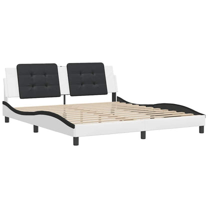 Giroletto senza Materasso Zadar Bianco e Nero 180x200 cm in Similpelle