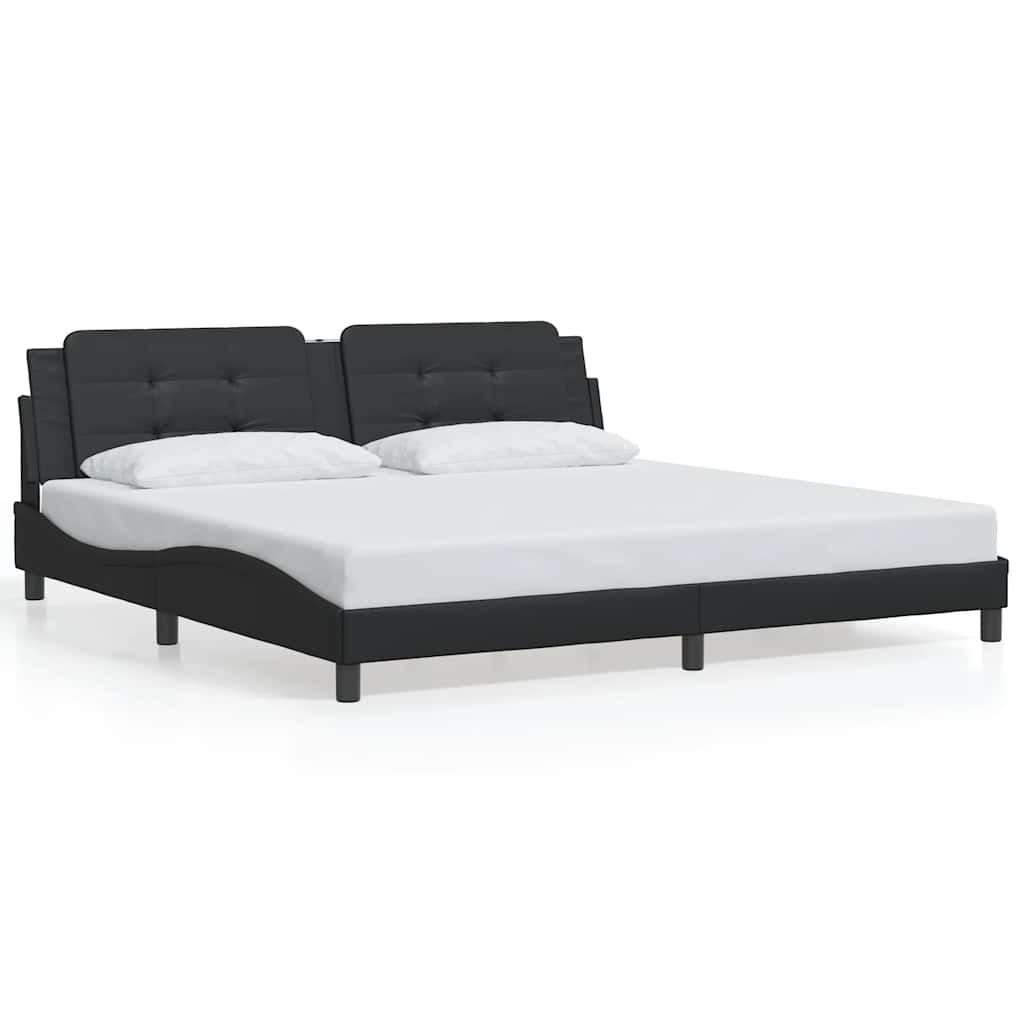 Giroletto senza Materasso Zadar Nero 200x200 cm in Similpelle