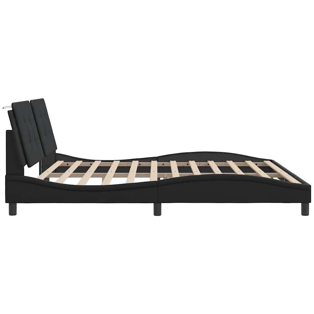Giroletto senza Materasso Zadar Nero 200x200 cm in Similpelle