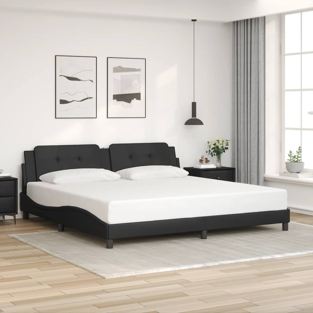 Giroletto senza Materasso Zadar Nero 200x200 cm in Similpelle