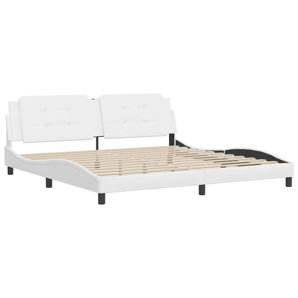 Giroletto senza Materasso Zadar Bianco 200x200 cm in Similpelle