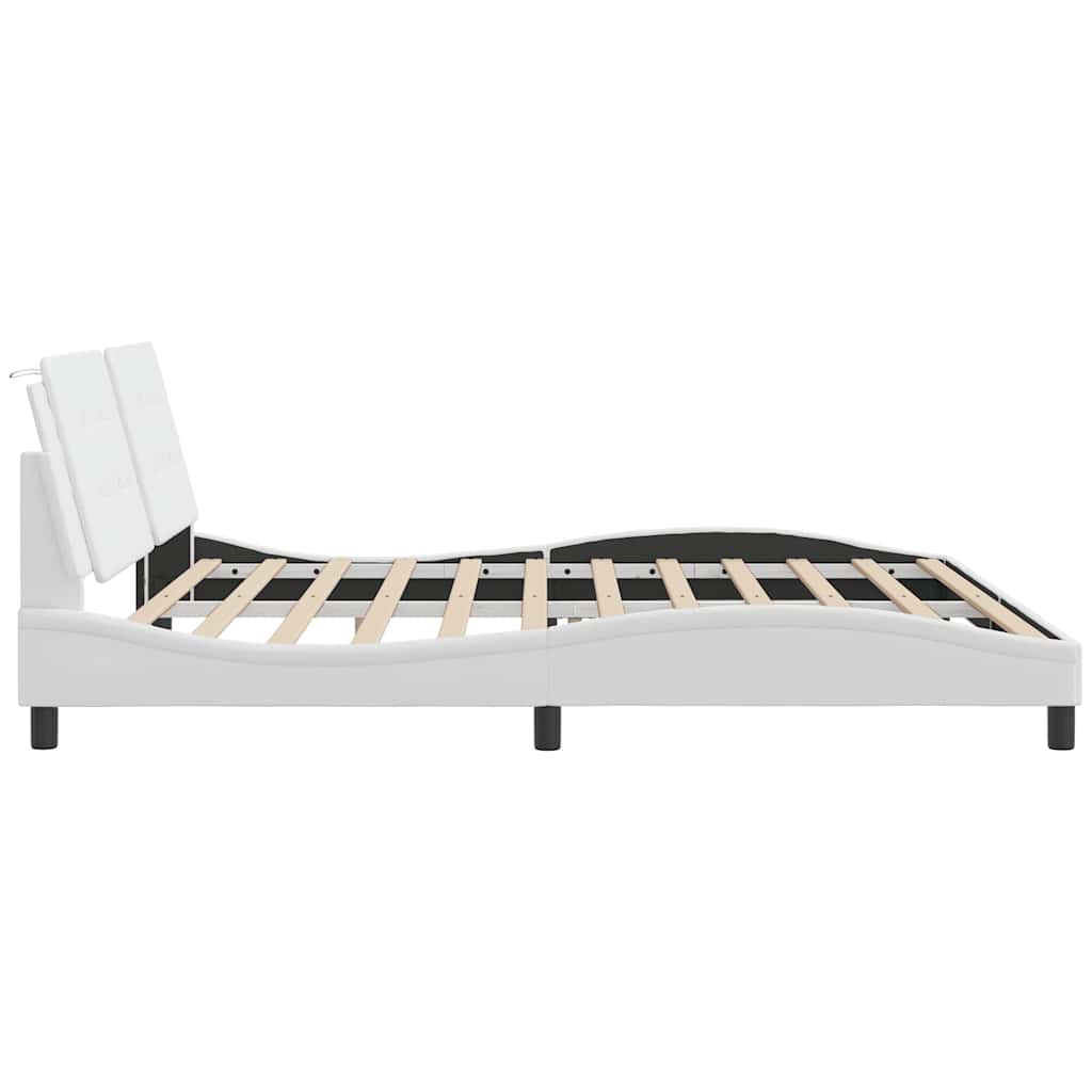 Giroletto senza Materasso Zadar Bianco 200x200 cm in Similpelle