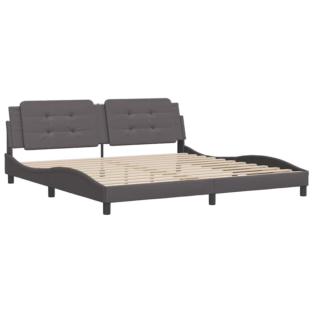 Giroletto senza Materasso Zadar Grigio 200x200 cm in Similpelle