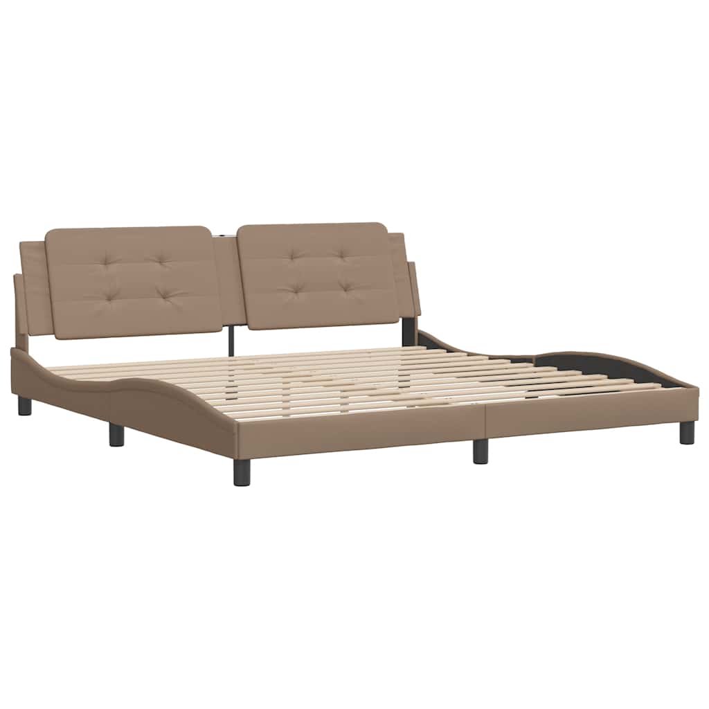 Giroletto senza Materasso Zadar Cappuccino 200x200 cm in Similpelle