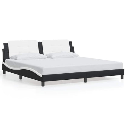 Giroletto senza Materasso Zadar Bianco e Nero 200x200 cm in Similpelle