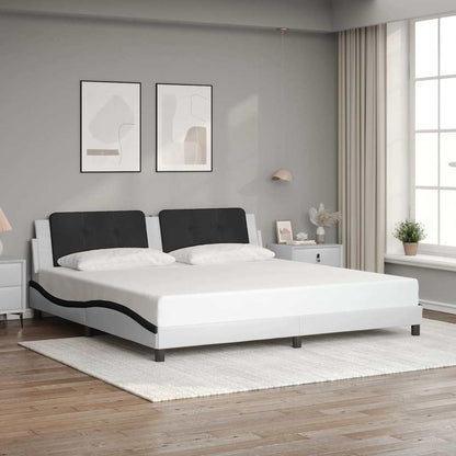 Giroletto senza Materasso Zadar Bianco e Nero 200x200 cm in Similpelle