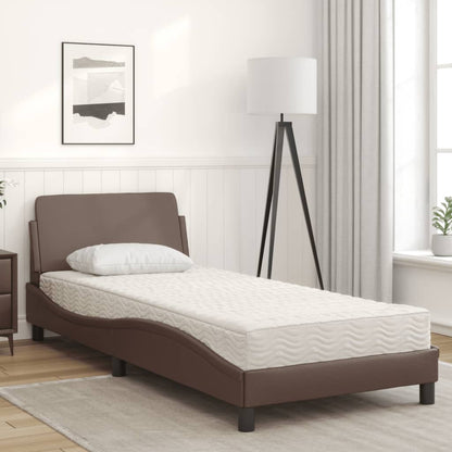 Letto con Materasso Dover Marrone 80x200 cm in Similpelle