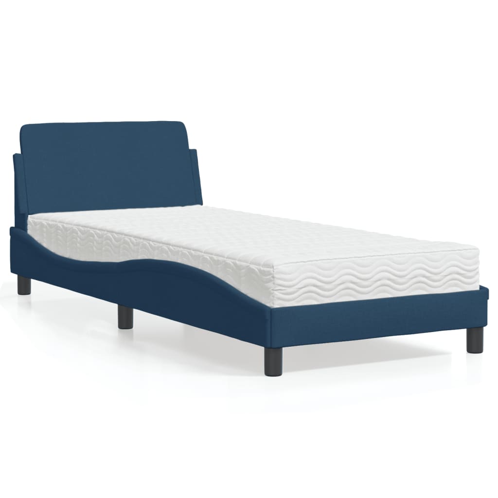 Letto con Materasso Dover Blu 90x190 cm in Tessuto