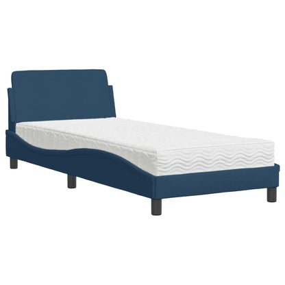 Letto con Materasso Dover Blu 90x200 cm in Tessuto