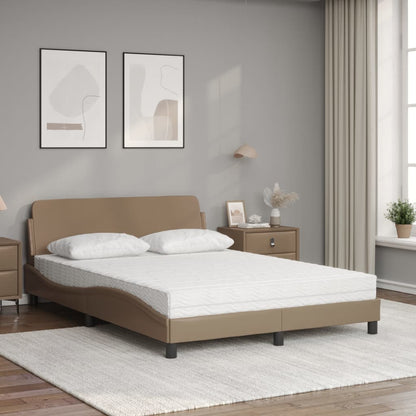 Letto con Materasso Cappuccino 140x190cm Similpelle