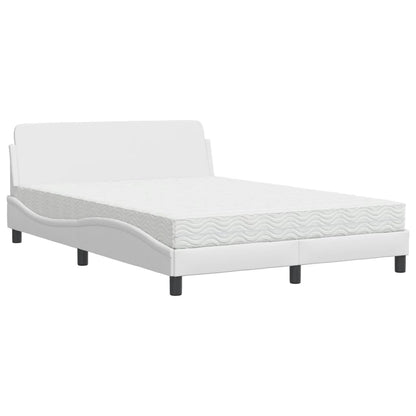 Letto con Materasso Bianco 140x200 cm in Similpelle