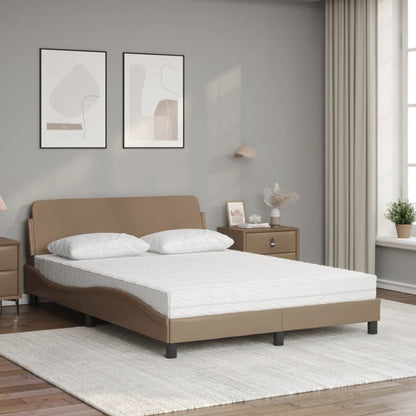 Letto con Materasso Cappuccino 140x200cm Similpelle