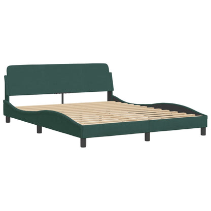 Letto con Materasso Verde Scuro 160x200 cm in Velluto
