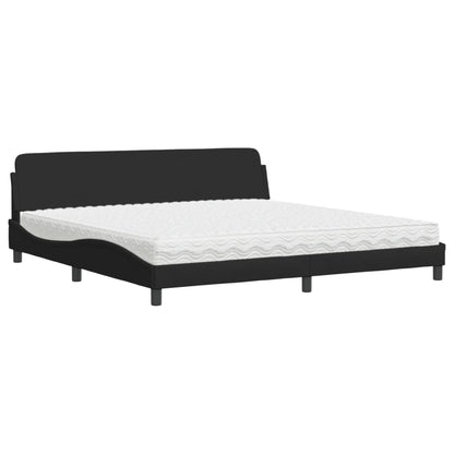 Letto con Materasso Dover Nero 200x200 cm in Tessuto