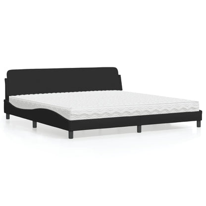 Letto con Materasso Dover Nero 200x200 cm in Tessuto