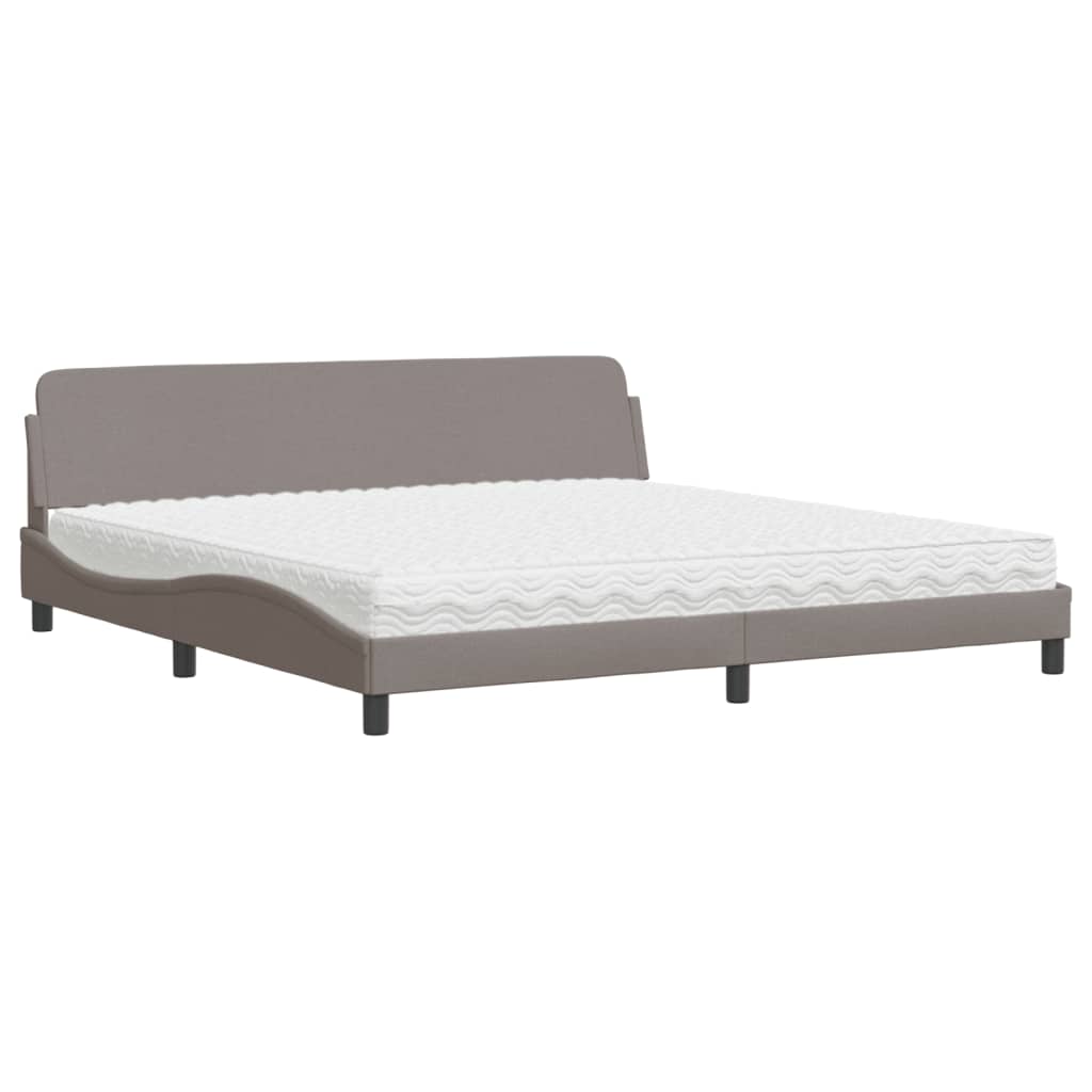 Letto con Materasso Dover Tortora 200x200 cm in Tessuto