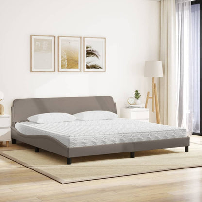 Letto con Materasso Dover Tortora 200x200 cm in Tessuto