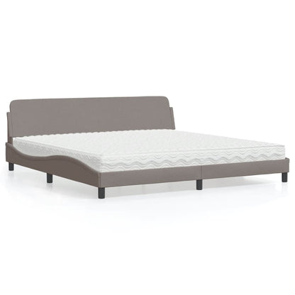 Letto con Materasso Dover Tortora 200x200 cm in Tessuto