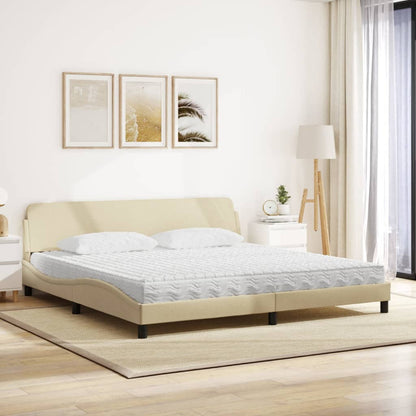 Letto con Materasso Dover Crema 200x200 cm in Tessuto