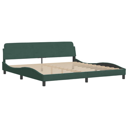 Letto con Materasso Verde Scuro 200x200 cm Velluto